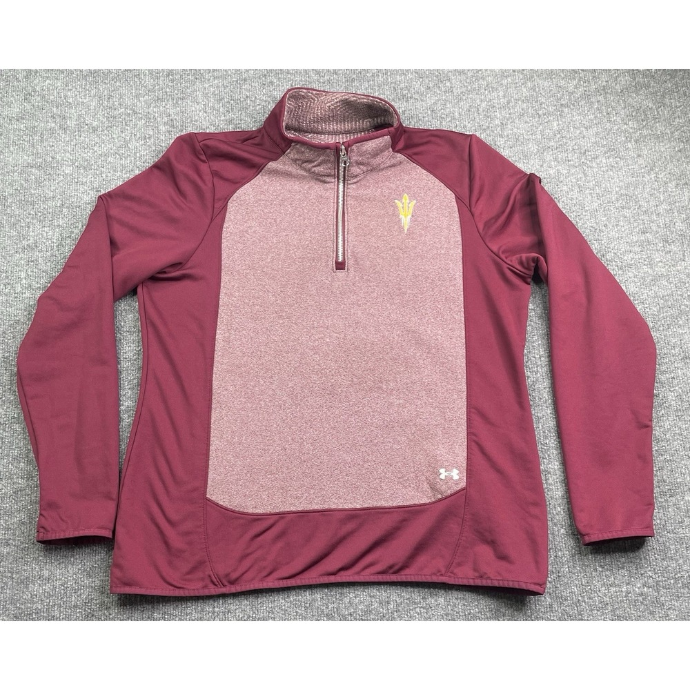Under Armour Quarter Zip Pullover Womens L‎ Maroon ASU Sun Devils NCAA Athletic